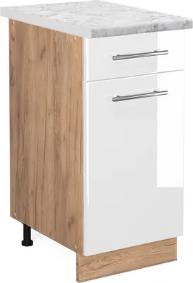 Produktbild von Küchenunterschrank Vicco Fame-Line Weiß Hochglanz 40 cm , AP Marmor, Model 46814