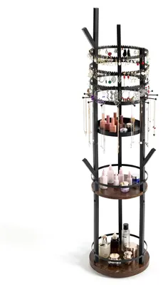 Produktbild von Schmuckständer, 360° drehbar, 3-stufig, rustikales Braun