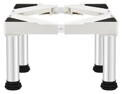 Immagine prodotto di Struttura di supporto regolabile in altezza (39-41 cm) per frigorifero e congelatore, larghezza 42-65 cm, capacità di carico 300 kg, colore bianco