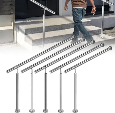 Obrázek produktu pro Nerezové zábradlí 150x90cm Schodišťové zábradlí Venkovní-vstupní zábradlí pro schody Nástěnné zábradlí 180° Nastavitelné nástěnné zábradlí s montážním materiálem CEEDIR