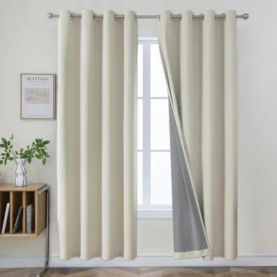 Immagine prodotto di Tende in lino termo oscuranti 2 pz. Isolamento camera da letto Joydeco