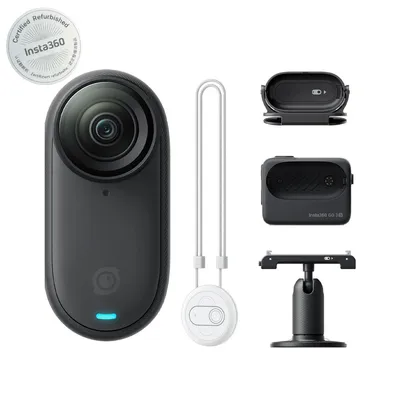 Immagine prodotto di Insta360 GO 3S, 128GB, batteria da 140 minuti, mini fotocamera portatile 4K, compatibile con Apple Find My, robusta e impermeabile, colore nero notte
