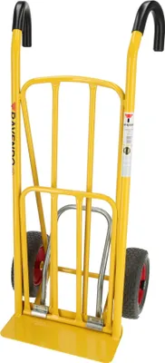 Produktbild von Ravendo Sackkarre CLM 250 PUR Ergo - Leichtkippfunktion & ergonomische Griffe - Ladefläche 420x120 mm & ausklappbare Ladefläche 350x520 mm - 250 kg Tragkraft - Maxami