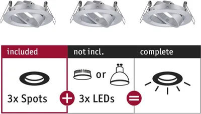 Image de Paulmann Luminaire encastré Choose Set de base orientable