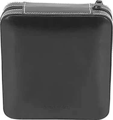 Image de Friedrich23 - Etui à bijoux, London, cuir, noir, avec passants élastiques