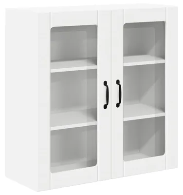 Immagine prodotto di vidaXL Armadio a muro in vetro LUCCA Bianco 80 x 31 x 80 cm in materiale derivato dal legno