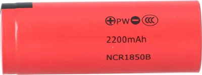 Produktbild von Panasonic 18500 Li-Ion Akku 2200mAh 3,6V 4,5A Flat Top ohne Schutz