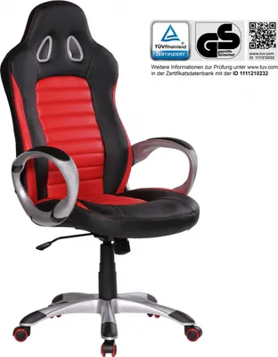 Produktbild von Drehstuhl Bürostuhl Chefsessel SPEED Rot / Schwarz