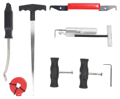 Image de Kit de 8 outils pour le démontage de pare-brise, kit de démontage de pare-brise pour voitures et camionnettes