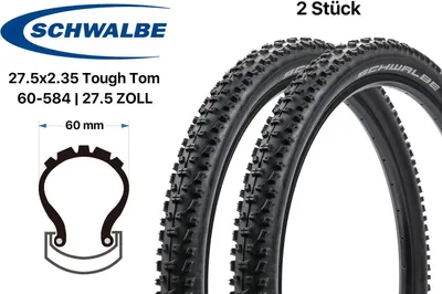 Produktbild von 2 Stück 27.5 x 2.35  SCHWALBE Tough Tom Fahrrad Reifen MTB 60-584 K-Guard tire 650B