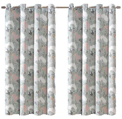 Produktbild von Heimtexland Kinder Deko Vorhang 2er Set Verdunkelungsgardinen Kinderzimmer Thermo-Gardine Sonnenschutz Kälteisolierend verdunkelnd Typ922 Dschungel Ösenschal HxB 160x135 cm