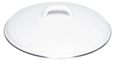 Zdjęcie produktu dla Pokrywa Riess z chromowaną obręczą Ø16cm emaliowana Classic White