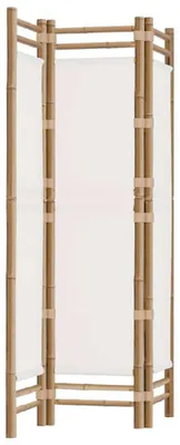 Image de Paravent pliable en bambou et en toile
