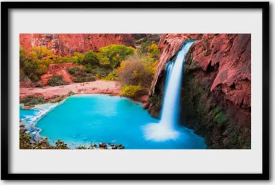 Produktbild von Bild 60x40 MDF-Rahmen Wandkunst Wasserfall Mountain Nature