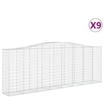 Produktbild von vidaXL Gabionen mit Hochbogen 9 Stk. 400x50x140/160cm Verzinktes Eisen