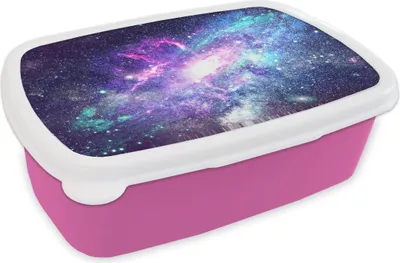 Produktbild von KitchenYeah® Lunchbox Brotzeit Brotdose 17x11 cm Weltraum - Blau - Sterne Kinder Brotzeitdose - Lunchpaket - Brotkasten  - Sandwich Box