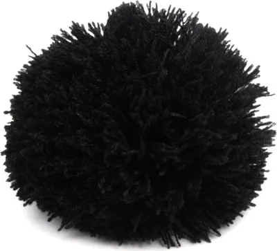 2 Bommeln / Wollbommeln / Pompon, 7cm schwarz
