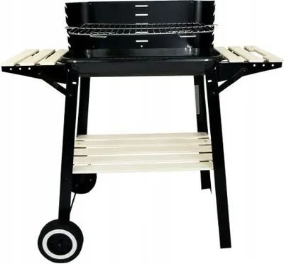 Zdjęcie produktu dla Grill ogrodowy węglowy z półkami na kółkach 28,5x48,5cm