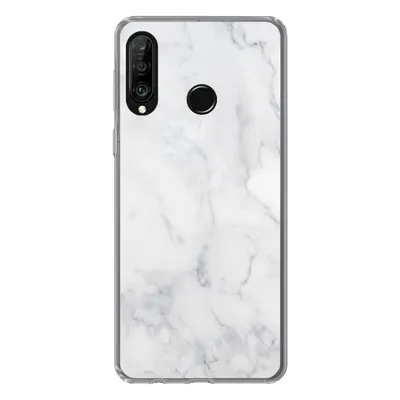 Produktbild von MuchoWow® Handyhülle Schutzhülle Hülle für Huawei P30 Lite Marmor - Weiß - Grau - Luxus - Marmoroptik - Stein Silikon Softcase Handy Hülle - Handyhülle