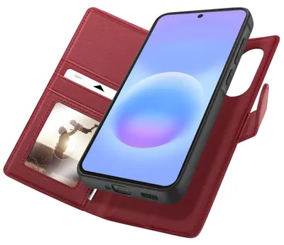 Immagine prodotto di Mayaxess, portafoglio con custodia per Samsung Galaxy A57, con protezione RFID e custodia removibile, colore rosso