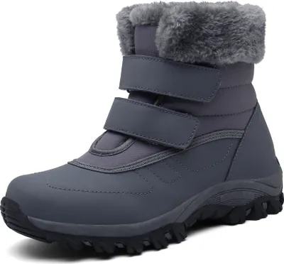 Produktbild von ASKSA Dámské zimní boty s podšívkou Teplé zimní boty Nepromokavé sněhule Outdoorové trekové boty, šedé, Velikost: 40