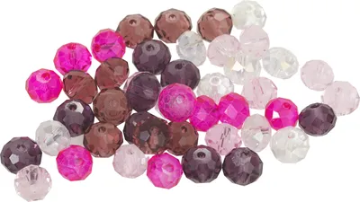 Produktbild von Glasschliffperlen, 8 mm, 45 Stück Lila/Pink