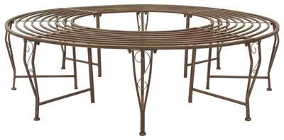 Obrázek produktu pro Stromová lavička 8-Počet míst Ø 160 x 44 cm Ocel Antická hnědá