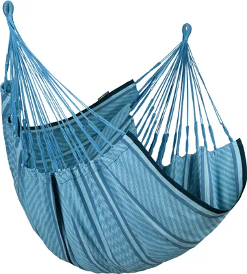 Produktbild von La Siesta Hängesessel Cumbia Organic Zebra blau -  Comfort Size aus 100 % Baumwolle
