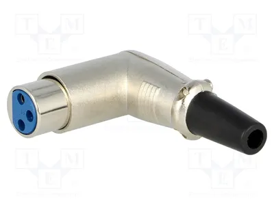 Immagine prodotto di 1 connettore a 90° femmina per cavi - connettore a spina, con 3 pin