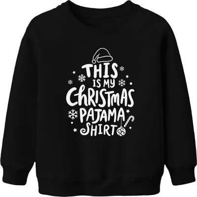 Obrázek produktu pro Tohle je moje vánoční pyžamová košile s bílým motivem - Vánoce Xmas Christmas Uni dětský svetr, černá, 152 ks