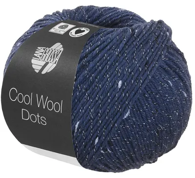 Produktbild von Lana Grossa COOL WOOL DOTS 50 g Merinoklassiker mit effektvollen Tweednoppen Farbe 002 - Dunkelblau