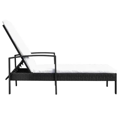 Produktbild von vidaXL Sonnenliege mit Auflage Poly Rattan Schwarz
