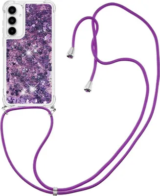 Produktbild von Samsung Galaxy A37 Hülle - Coverup Liquid Glitzer Back Cover mit Handykette - Violett