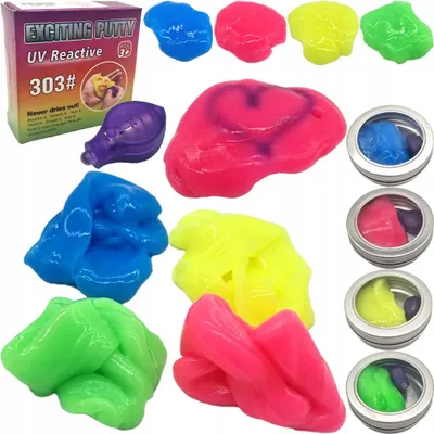 Produktbild von Idealne Prezenty Gel-Slime Knetmasse Anti-Stress UV Malset