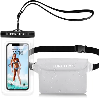Imagen del producto de Funda impermeable para teléfono móvil, con protección IPX8, resistente a profundidades de hasta 10 metros y sumergible durante 1 hora, ideal para deportes acuáticos