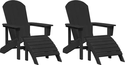 Produktbild von vidaXL Gartenstuhl 2 pcs Schwarz 83 x 74 x 92 cm Polyethylen