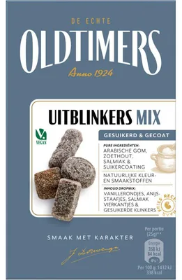 Zdjęcie produktu dla Oldtimers Uitblinkers Mix 235g – Mieszanka chrupiących przekąsek na imprezy