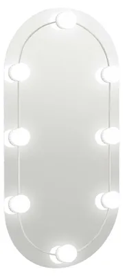 Zdjęcie produktu dla vidaXL Lustro z oświetleniem LED 80x40 cm szklane owalne