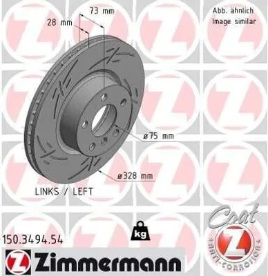 Produktbild von ZIMMERMANN Bremsscheibe Vorne Links für BMW X3 (F25) 328mm 150.3494.54