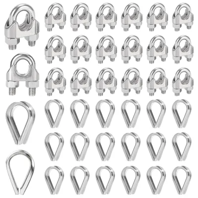 Stahlkabelklemmen 20 Stk. 3 mm Edelstahl mit Kauschen
