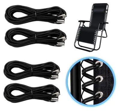 Produktbild von Universal Zero Gravity Stuhl Kordel-Set, 4 Stück, elastische Schnüre, Werkzeug-Set zur Reparatur von Zero Gravity Stühlen