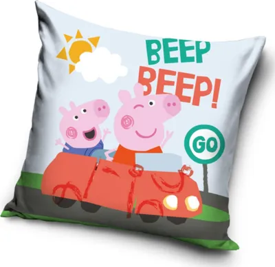 Obrázok produktu pre Obal na vankúš Pepina Pig a Tom v aute