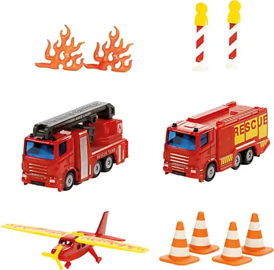 Produktbild von Siku Gift set Feuerwehr, Feuerwehrauto, 3 Jahr(e), Metall, Kunststoff, Schwarz, Orange, Rot, Weiß