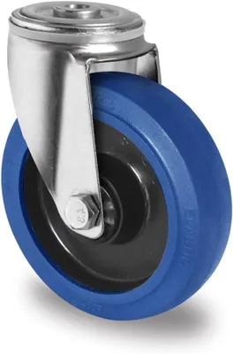 Produktbild von Lenkrolle mit Rückenloch 100 mm Elastikräder