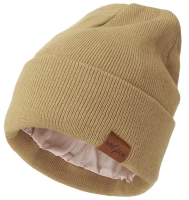 Produktbild von Strickmütze Damen Herren Wintermütze Satingefüttert Dehnbar Khaki