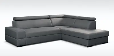 Produktbild von Ecksofa Sofa LETO mit Schlaffunktion Dunkelgrau Ottomane Rechts