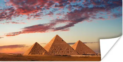 Produktbild von MuchoWow® Poster Pyramiden in Ägypten bei Sonnenuntergang 80x40 cm - Wanddeko