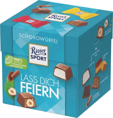 Ritter Sport Schokowürfel Lass Dich Feiern 22er Packung 176g
