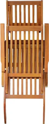 Produktbild von vidaXL Gartenliege Akazie Massivholz mit Fußteil, 168x55x72 cm (Liegemaß), 144x55x14 cm (Klappmaß), Sitzbreite 42 cm, für Innen & Außen