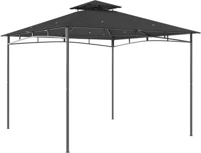 Produktbild von Pavillon 3x3 m wasserdicht stabil winterfest, Doppeldach UV 50+, Dunkelgrau